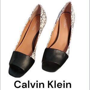 Calvin Klein Nareen snakeskin  leather  heels